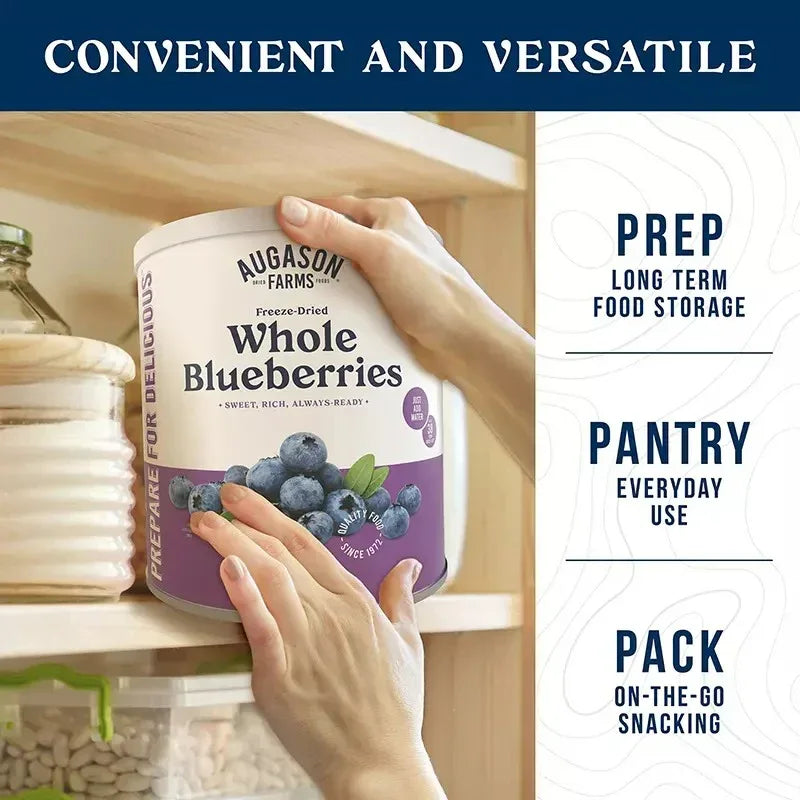 Augason Farms Freeze Dried Whole Blueberries Can, 12 oz.