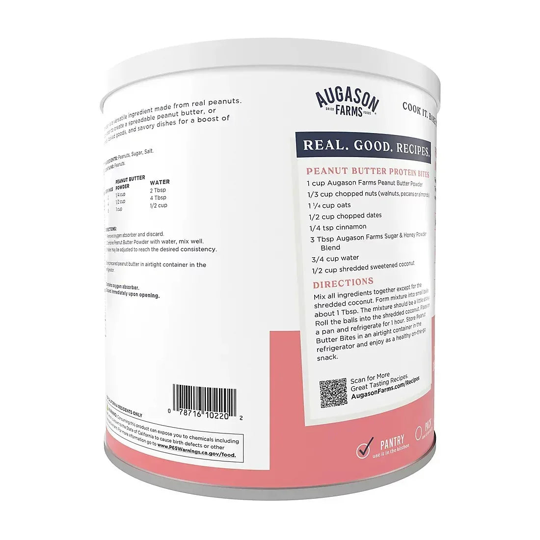 Augason Farms Peanut Butter Powder Can, 32 oz.
