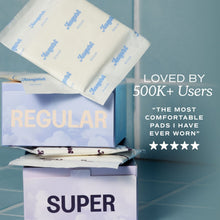 Regular and super organic cotton cover pads packs with thin wrapped pads.