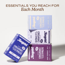 Organic cotton cover pads multipack with Regular, Super, and Overnight packs.
