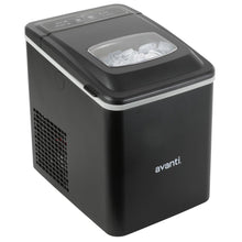 Black countertop bullet ice maker with viewing window and top control panel