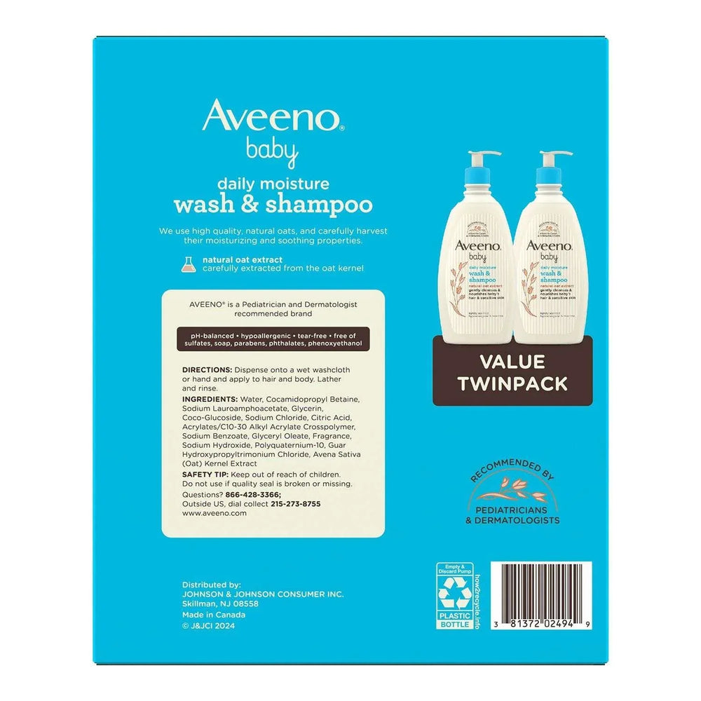Aveeno Baby 2-in-1 Wash and Shampoo, 18 fl. oz., 2 pk. - USA MEGA SHOP