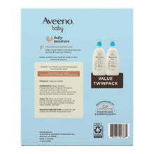 Aveeno baby daily moisture lotion twin pack box back panel with bottle images