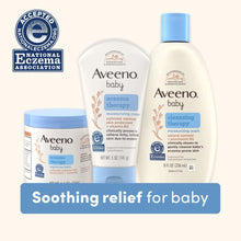 Aveeno baby eczema care kit with cleansing wash, moisturizing cream, nighttime balm set