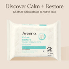 Cream Aveeno Calm+ Restore makeup removing wipes pack with Sensitive Skin and Do Not Flush