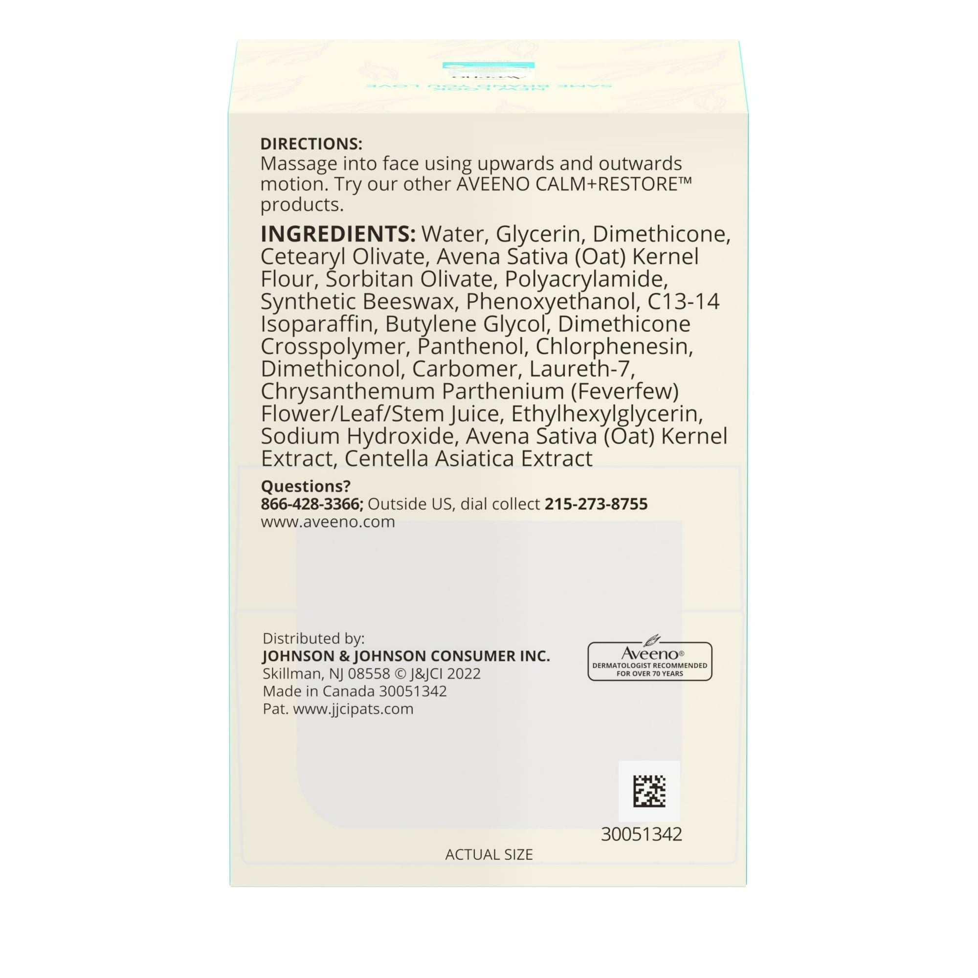 Aveeno Calm + Restore Oat Gel Face Moisturizer for Sensitive Skin, Face Cream, 1.7 oz