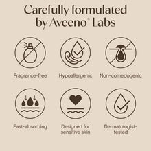 Moisturizer benefits icons panel: fragrance-free, hypoallergenic, non-comedogenic