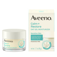 Aveeno oat gel moisturizer jar with outer box, sensitive skin, 1.7 oz