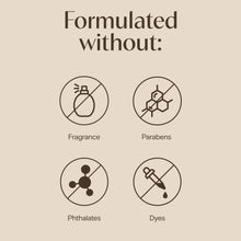 Face moisturizer formula icons showing multiple ingredients crossed out