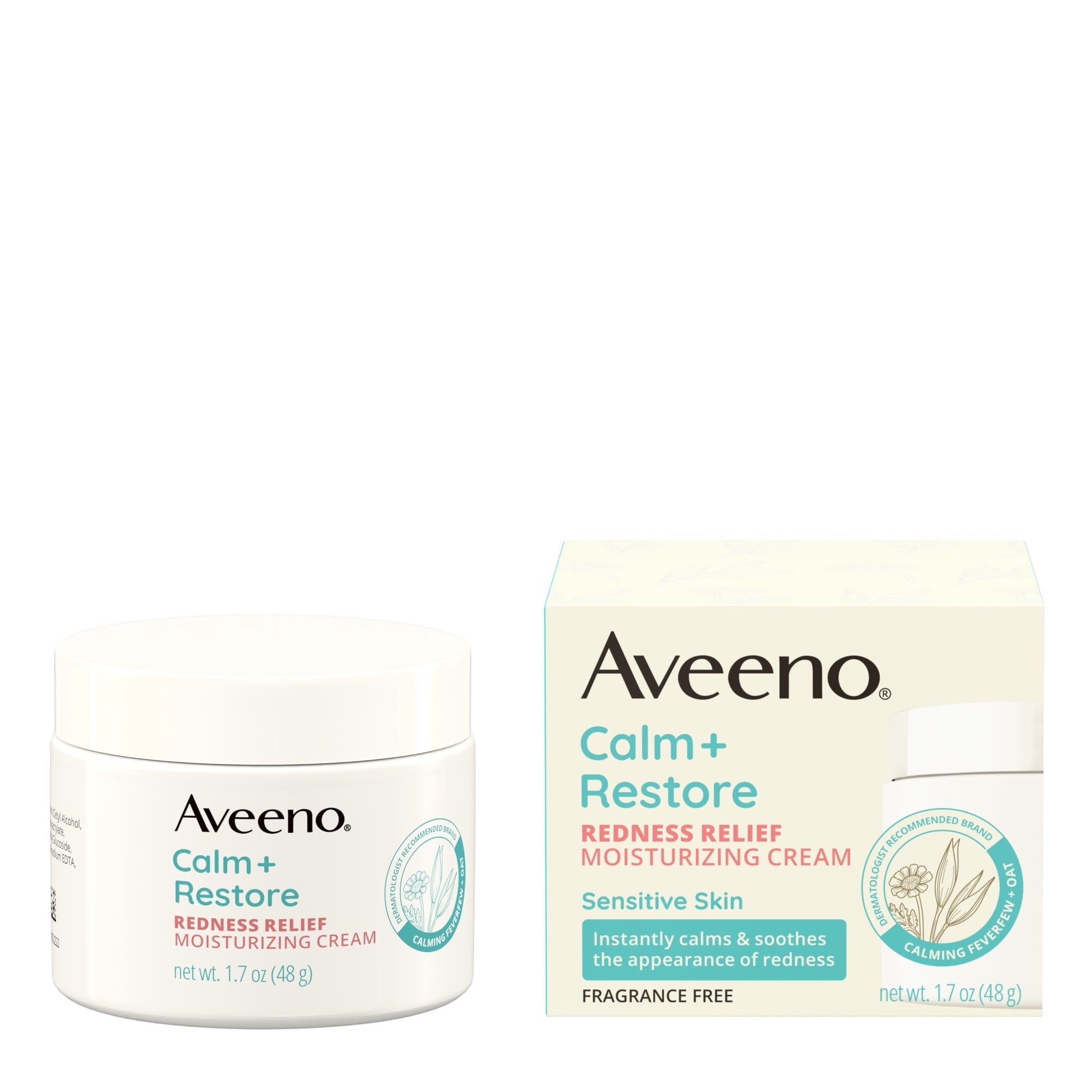 Aveeno Calm + Restore Redness Relief Cream, Face Moisturizer, 1.7 oz