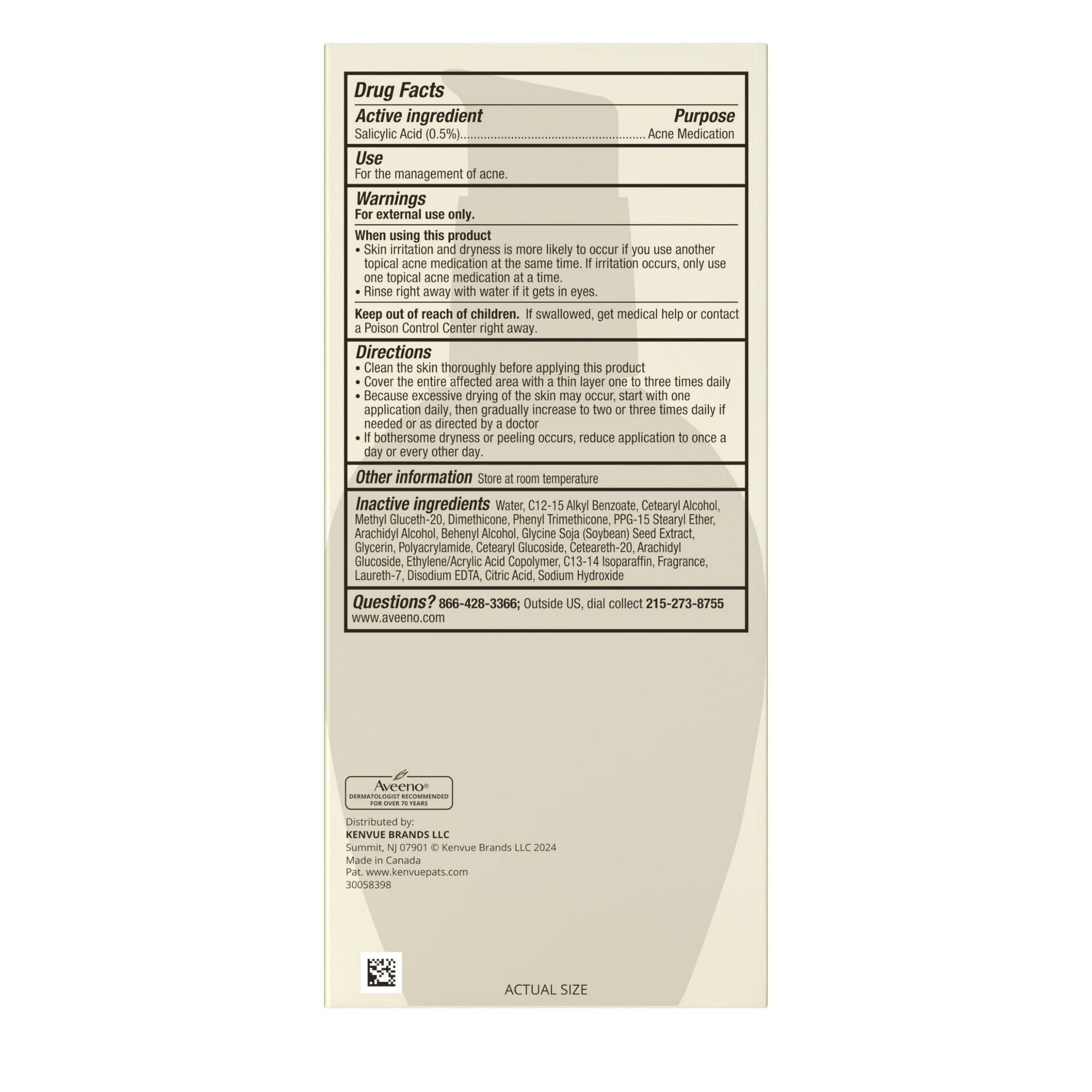 Aveeno Clear Complexion Acne Facial Moisturizer, Soy, 4 fl. oz