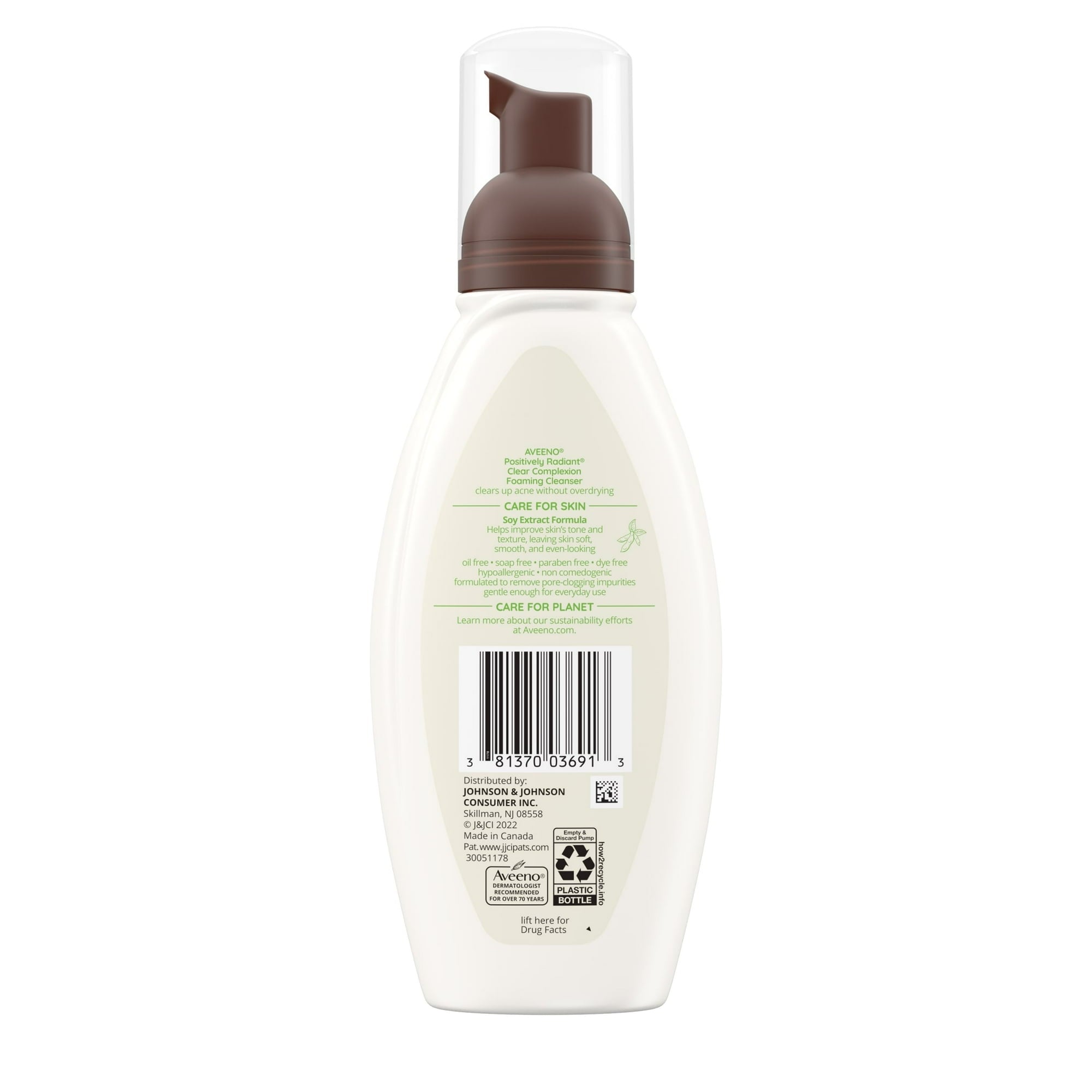 Aveeno Clear Complexion Foaming Facial Cleanser, Oil-Free Acne Face Wash, 6 fl. oz