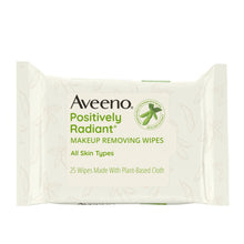 Aveeno Positively Radiant makeup removing wipes pack, 25-count
