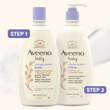 Aveeno baby bath body wash bottles with lavender cap, 18 fl oz, lavender & vanilla
