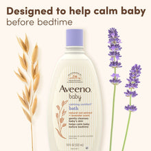 Aveeno baby bath body wash bottle with lavender flowers, designed for bedtime, 18 fl oz