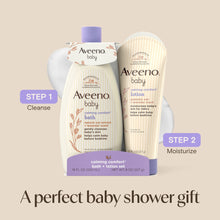 Aveeno baby calming comfort bath and lotion gift set with foam-like swatches