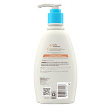 Aveeno baby daily moisture lotion bottle back label with QR code and barcode