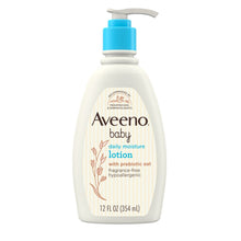 Aveeno baby daily moisture lotion with prebiotic oatmeal, 12 fl oz pump bottle