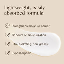 Infographic for lightweight, easily absorbed Aveeno baby face cream formula