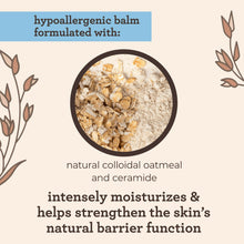 Hypoallergenic balm graphic with natural colloidal oatmeal and ceramide