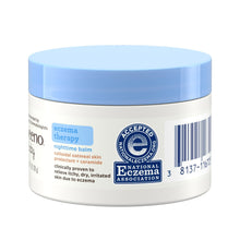 Aveeno baby eczema therapy nighttime balm jar with National Eczema Association seal