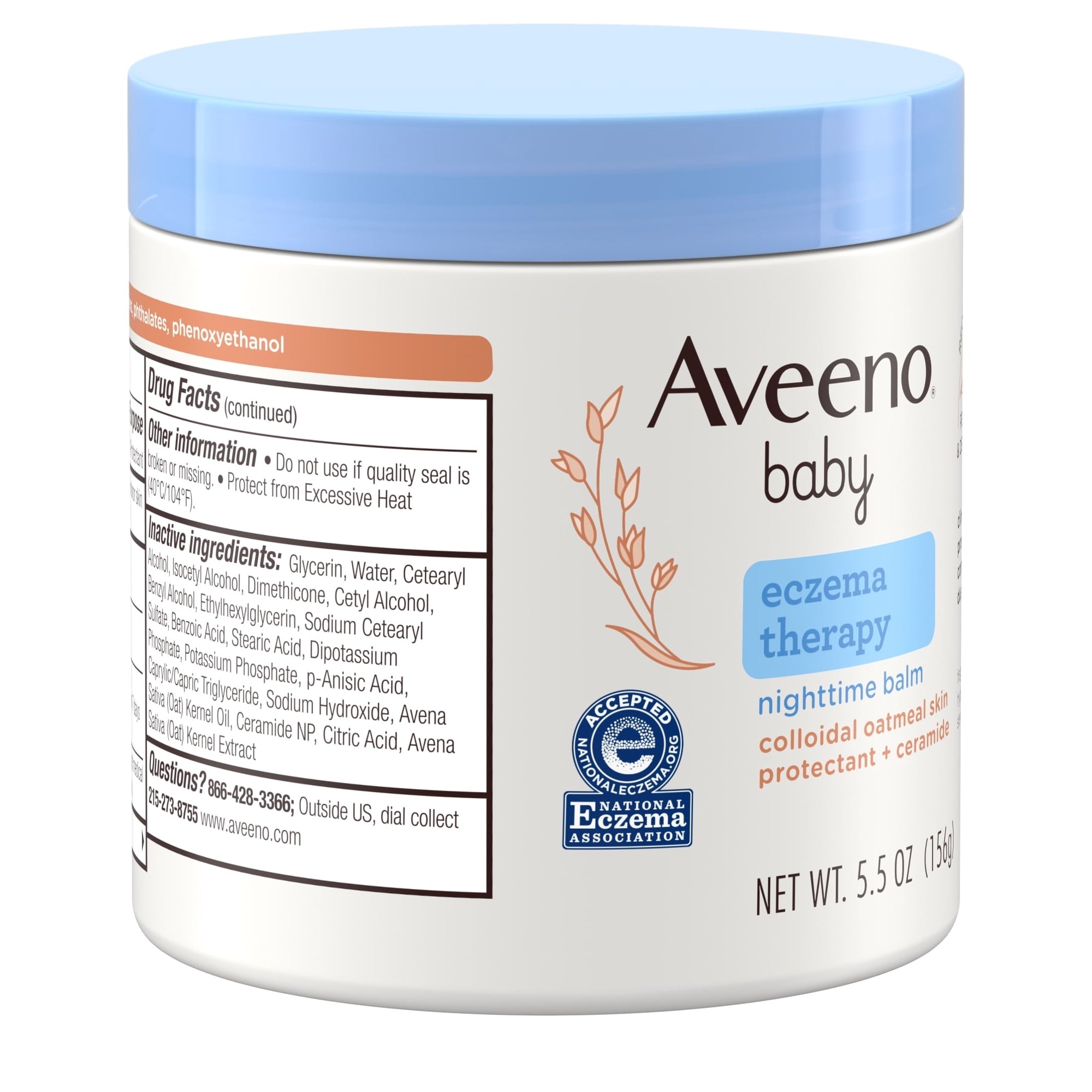 Aveeno Baby Eczema Therapy Nighttime Body Balm, Colloidal Oatmeal, 5.5 oz