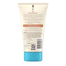 Aveeno Baby newborn balm tube back label with barcode, beige and blue