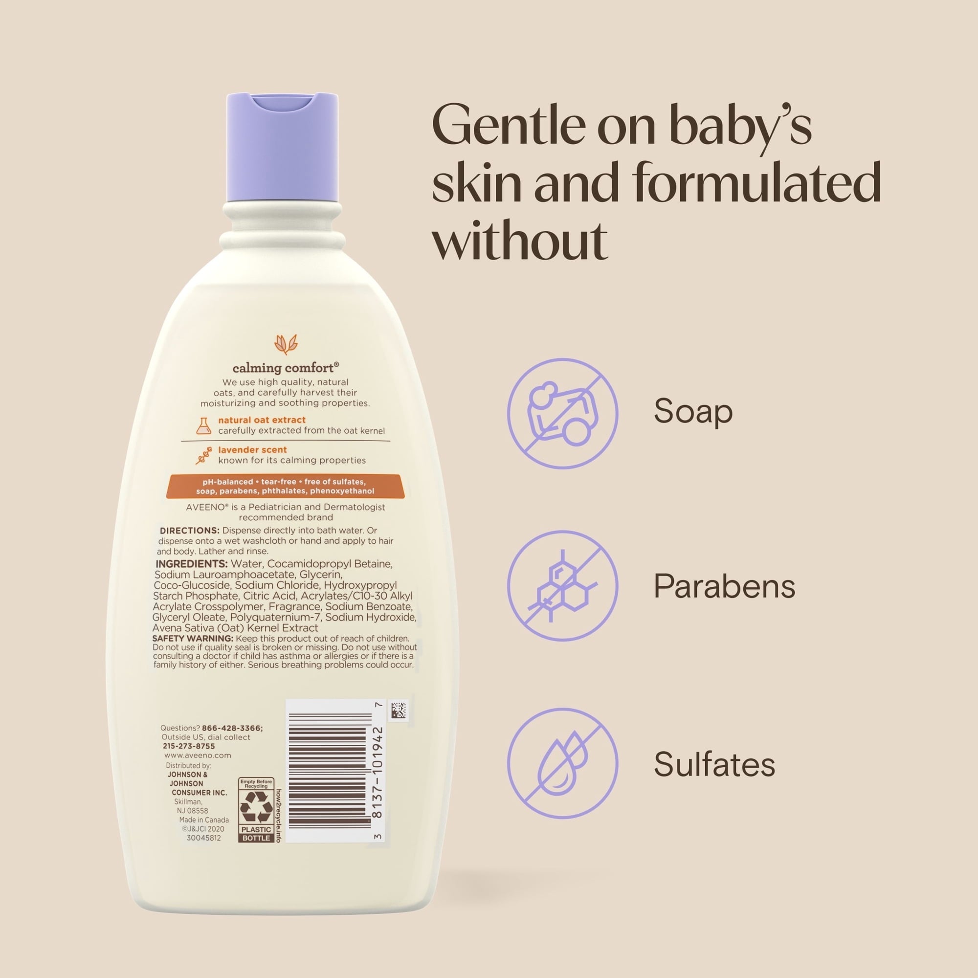 Aveeno Baby Nighttime Calming Comfort Bath, 18 Fl oz