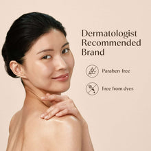 Moisturized skin on a person’s shoulders, body care brand promotion