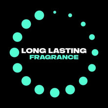 Body wash long lasting fragrance claim badge with dotted circle