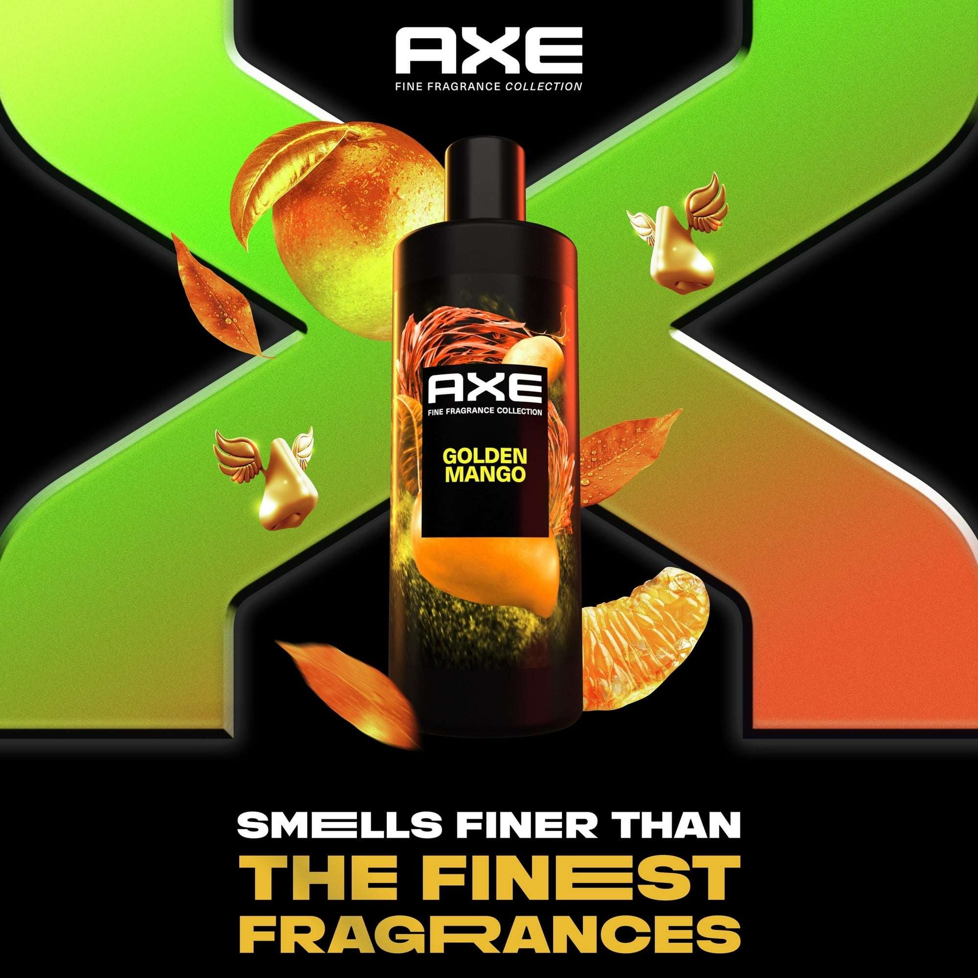 Axe Fine Fragrance Long Lasting Moisturizing Men's Body Wash Golden Mango, 18 oz