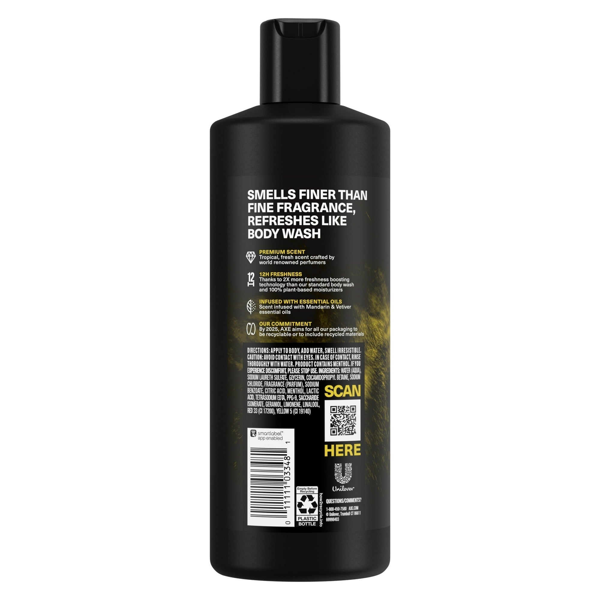 Axe Fine Fragrance Long Lasting Moisturizing Men's Body Wash Golden Mango, 18 oz