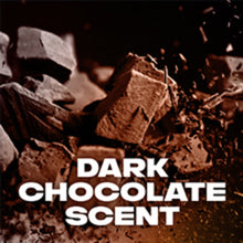 Dark chocolate scent visual with chocolate pieces and cocoa splashes