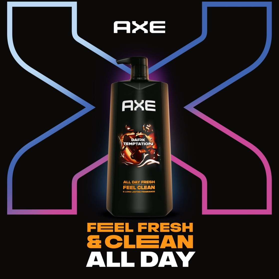 Axe Men's Body Wash with Pump Dark Temptation Dark Chocolate, 32 oz