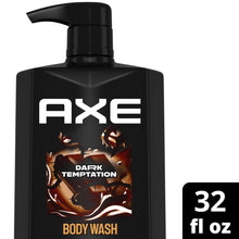 AXE Dark Temptation body wash bottle with 32 fl oz front label and black pump