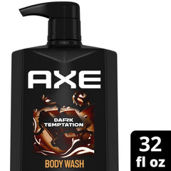 Axe Men's Body Wash with Pump Dark Temptation Dark Chocolate, 32 oz