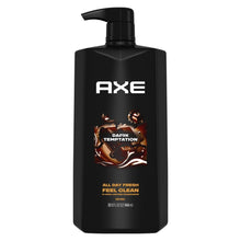 AXE Dark Temptation body wash bottle with black pump