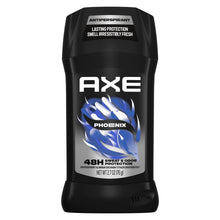 Axe Phoenix antiperspirant body wash, black bottle with blue phoenix graphic