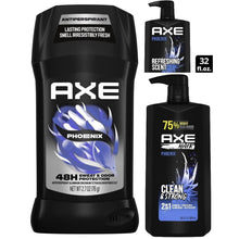 Axe Phoenix antiperspirant body wash set with bottle and deodorant stick, 2-in-1