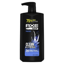 Axe Phoenix clean & strong 2-in-1 body wash, black bottle with blue phoenix art