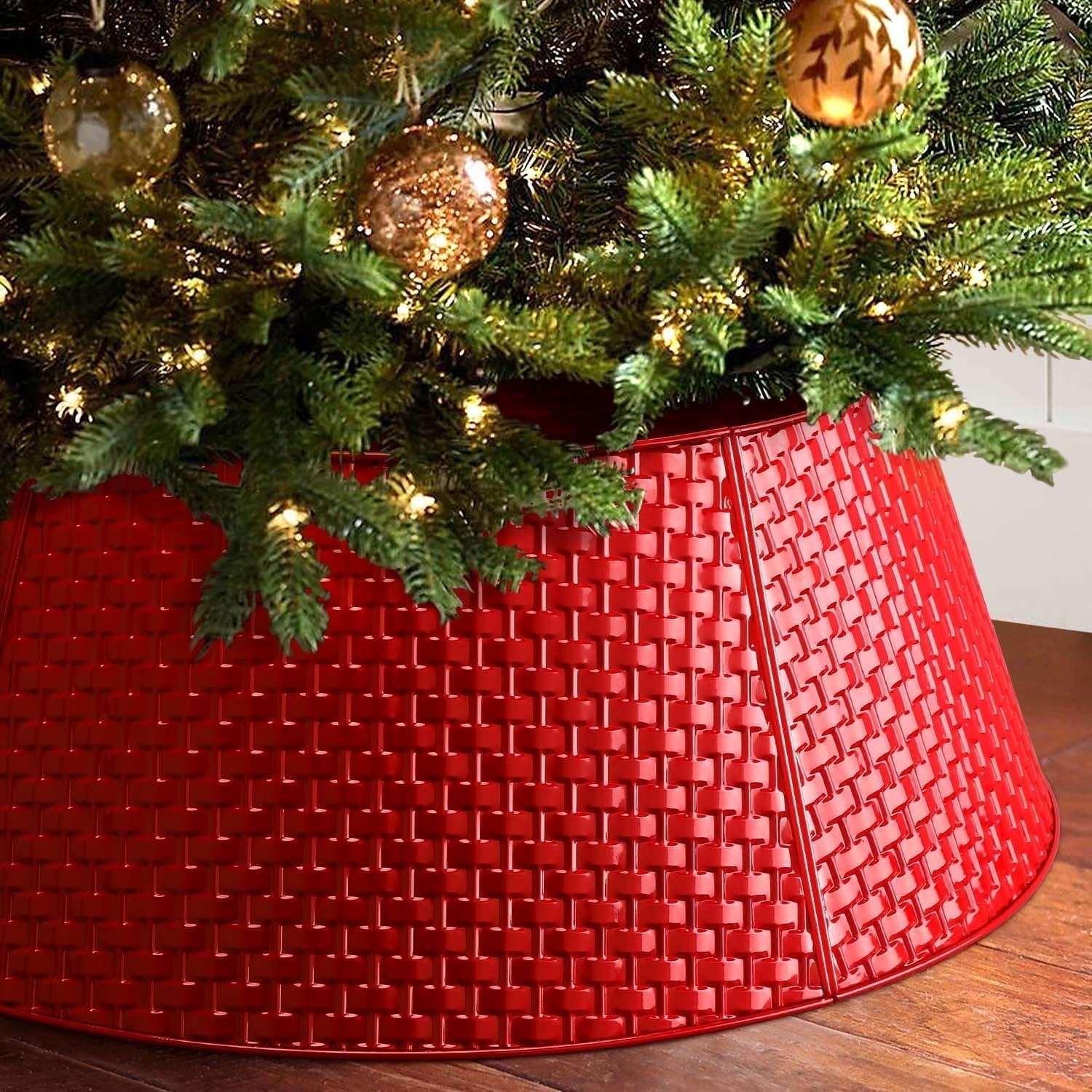 Ayieyill 28 inch Christmas Tree Collar, Christmas Tree Skirt for Christmas Tree Decorations | Metal - USA MEGA SHOP