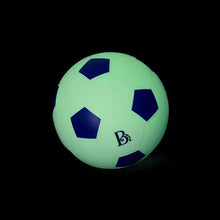 Mint green soccer ball with blue pentagon patches and B logo