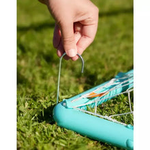 Soccer goal net stake insert tool and teal base with taut netting