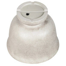 Light gray gypsum urn planter with open top and built-in inner basin