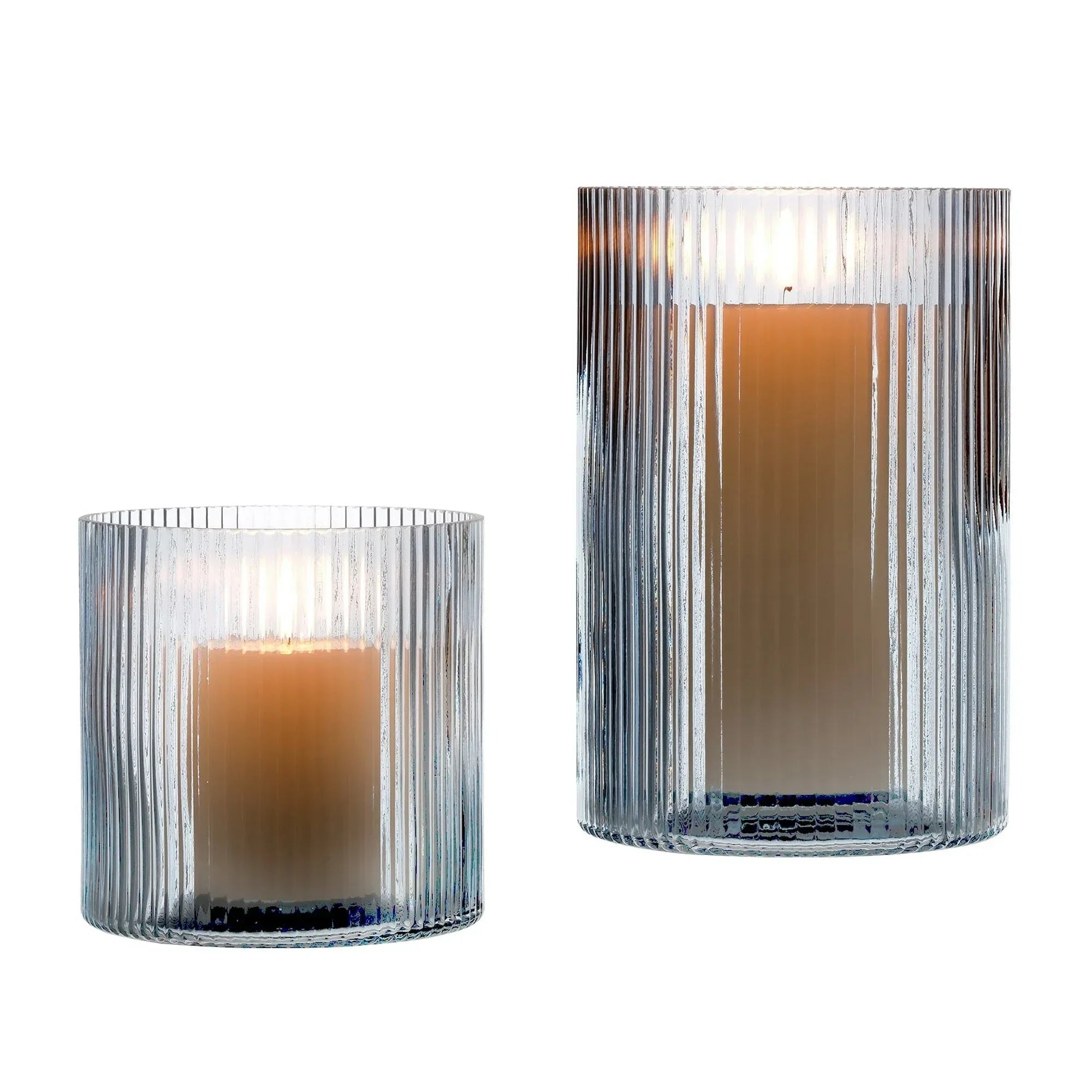 Better Homes & Gardens Glass Ribbed Hurricane Candle Holder, 5", Medium, Living Room