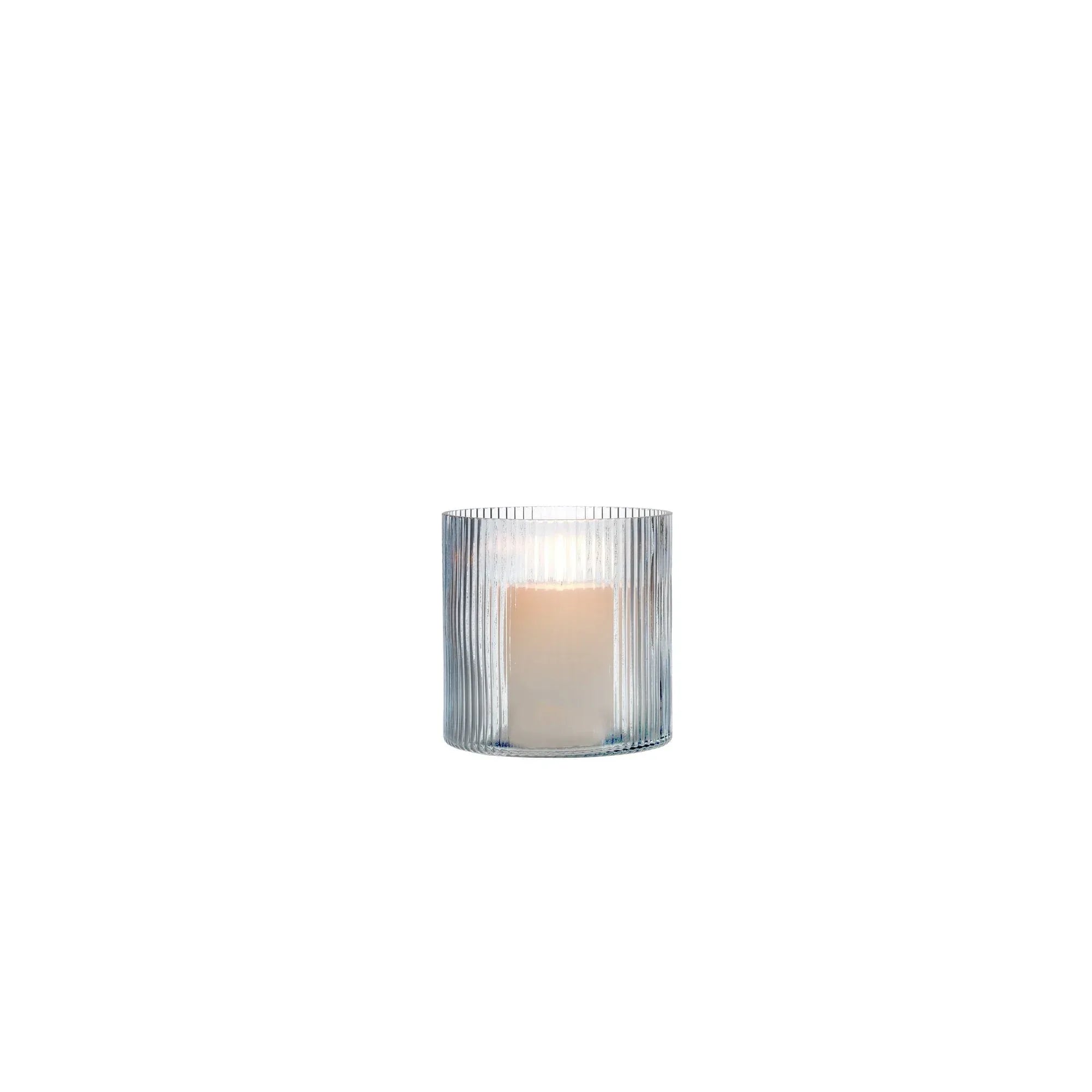 Better Homes & Gardens Glass Ribbed Hurricane Candle Holder, 5", Medium, Living Room
