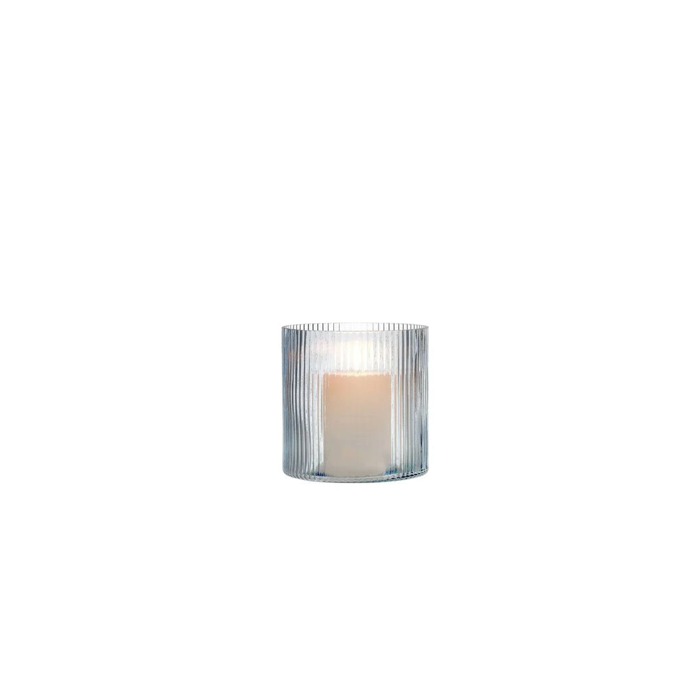 Better Homes & Gardens Glass Ribbed Hurricane Candle Holder, 5", Medium, Living Room - USA MEGA SHOP