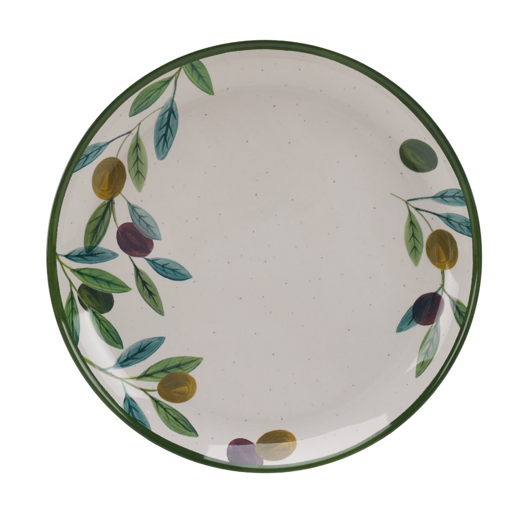Better Homes and Gardens Bamboo Melamine 10.75-inch Dinner Plate, Green Floral Pattern