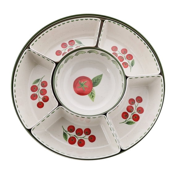 Better Homes and Gardens Bamboo Melamine Olive Chip and Dip Serve Tray for Stylish Entertaining