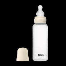 Ivory BIBS baby bottle with medium-flow silicone nipple and measuring marks